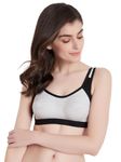 Clovia Women's Cotton Medium Impact Non-Padded Full Cup Sports Bra (BR2101A01_Grey_36B)
