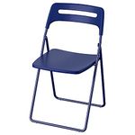 IKEA Durable/Resistant Folding Chair (42 x 45 x 76) by STOCKLAND (Blue, Polypropylene plastic)