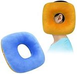 NEPPT Piercing Ear Donut Pillow for Side Sleepers Cnh Protector with Ear Hole Earache Inflammation Pain Relief Cushion Earring Pillows （1 Pillow, Two-Color）