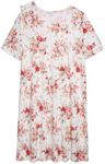 AVIIER Hospital Gowns for Women Open Back Adaptive Clothing Nightgowns Post Shoulder Surgery Dress White Flower M