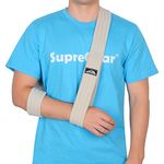 SupreGear Arm Sling, Adjustable Lightweight Comfortable Shoulder Immobilizer Arm Sling Breathable Medical Shoulder Support for Injured Arm Hand Elbow, 71 inch / 180cm (Grey)