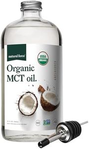 Natural Force Organic MCT Oil – Pure Glass Bottle – Made from 100% Cold Pressed Virgin Coconut Oil + Certified Keto, Paleo, Kosher, Vegan & Non-GMO – Lab Tested for Quality and Purity - 32 Ounce