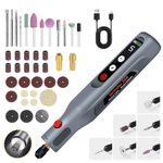 HASTHIP® Mini Cordless Rotary Tool Kit with 39 Accessories, USB Cordless Drill Machine, 2000mAh, 5-Speed, 5000-18000RPM, 3.7V Power Rotary Tool for Sanding, Polishing, Drilling, Etching, Engraving