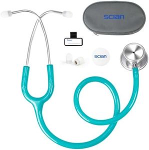 SCIAN Stethoscope Dual Head for Nurses,Doctors,Med Students, Classic Stainless Steel Stethoscope Home Diagnostics Medical Supplies with Carrying Bag