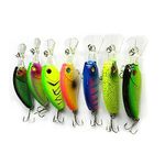 LENPABY 7pcs/lot Shallow Diving Crankbait Fishing Lures Fresh Water Bass Walleye Crappie Hard Bait Fishing Tackle 9cm/3.54"/11.8g