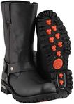 Milwaukee Leather Men's Classic Black Leather 11-Inch Square Toe Motorcycle Harness Boots MBM131-10