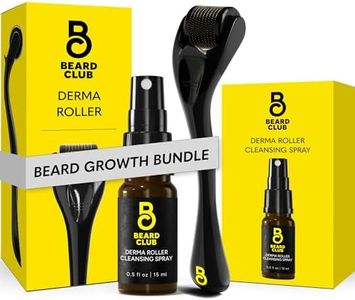 The Beard Club Derma Roller & Cleansing Spray Kit – Microneedling Roller for Beard, Scalp & Face with Beard Roller & Microneedle Cleaner – At-Home Micro Needling Skin Device for Men and Women