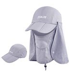 icolor Sun Cap Fishing Hat 360Ã‚° Solar Protection UPF 50+Folding Sun Hats Removable Neck Face Mask Visor Cover for Beach Baseball Backpacking Cycling Hiking Fishing Garden Hunting Outdoor Camping-G