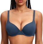 Dobreva Women's Push Up Bra Underwire Padded T Shirt Bras Full Coverage Multiway Sargasso 34B