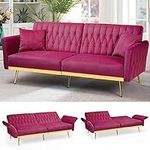ACMEASE 70” Velvet Futon Sofa Bed w