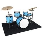 MAYGOZIY 5.2Ft x 6.6Ft Drum Rug Drum Pad Drum Mat Drum Carpet Tightly Woven Fabric with Non-Slip Grip Bottom Roll of 35 Square Feet Great Gift for Drummers, Black
