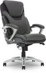 Serta at Home Air Health and Wellness Executive Office Chair, Eco-Friendly Bonded Leather, Light Grey, 43807