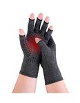 Donfri Arthritis Gloves Fingerless Compression Gloves Non-slip for Women Men Relieve Symptoms Rheumatoid Osteoarthritis Raynauds Disease Breathable Comfortable Fit Machine Washable (Black, M)