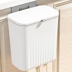 MAPPLE CREATION Small Trash Can with Lid for Counter Top or Under Sink, 2.4 Gallon Kitchen Compost Bin Garbage Can for Cupboard/Bathroom/Bedroom/Office/Camping, Waste Basket (WHITE)