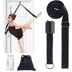 (black) - Price Xes Adjustable Leg Stretcher Lengthen Ballet Stretch Band - Easy Instal on Door Flexibility Stretching Leg Strap Great Cheer Dance Gymnastics Trainer Stretching Equipment Taekwondo Training