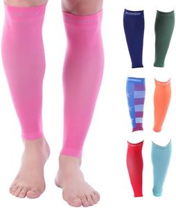 Doc Miller Premium Calf Compression Sleeve 1 Pair 20-30mmHg Strong Calf Support Graduated Pressure Sports Running Muscle Recovery Shin Splints Varicose Veins (Pink, 4X-Large)