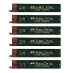 Faber-Castell Super Polymer 205027 Fine Lead Set of 6 with 12 Leads 0.5 mm Hardness 2B