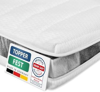 AM Qualitätsmatratzen Topper 180x200cm hart - Made in Germany - Oeko TEX zertifizierter Matratzen Topper 180x200 H4 / H3 für Boxspringbett - Feste Matratzenauflage 180x200 mit waschbarem Bezug
