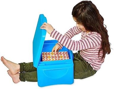 HearthSong Foldable Lap Desk for Kids with Storage - Ideal Floor Desk for Drawing, Studying, Portable Folding Travel Lap Table, Versatile Bed Desk & Lap Tray, Blue