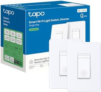 TP-Link Tapo Matter Smart Dimmer Switch: Voice Control w/Siri, Alexa & Google Assistant, UL Certified, Timer & Schedule, Easy Guided Install, Neutral Wire Required, Single Pole, Tapo S505D(2-Pack)