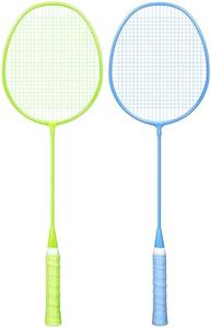 AboveGenius Badminton Rackets Set, 2 Color Lightweight Badminton Set Includ 2 PCS Rackets, Outdoor Backyard Games, Racquets for Family Beginner(2 Color 2 Rackets 2 Birdies)