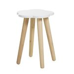 Haus Projekt Children Large Stool, Kids Cloud Shaped Stool, White Solid Wooden Stool, Bed Side Table for Bedroom, Cute Kid Room Decor Stool, Scandi Style Small Side Table, Plant Stand/Plant Pot Holder