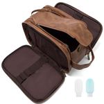 TEABAN Large Size Leather Toiletry Bag for Men: Travel Shaving Dopp Kit