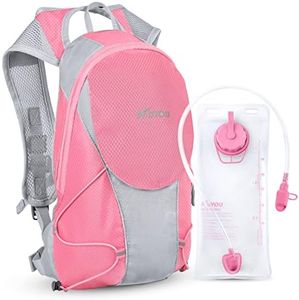 Hydration Pack for Kids Hydration Water Backpack with 1.5L Hydration Bladder Lightweight Insulated Water Pack for Festivals Raves Hiking Biking Climbing Running (Pink, One Size)