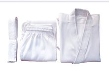 M.N. Martial Arts Karate Uniform Poly-Cotton Drill Fabric White (Sazi 34)