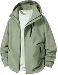 YAFINMO Unisex Waterproof Windproof Windbreaker Multipocket Zip Up Hooded Rain Jacket Hiking Cycling Travel Rain Coat Jacket