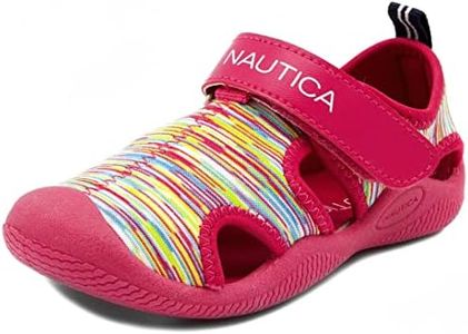 Nautica Kids Protective Water Shoe,Closed-Toe Sport Sandal For Boys and Girls-Kettle Gulf-Neon Multi Size-5