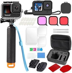 Compatible for Go Pro Hero 13 12 11 10 9 Black Waterproof Housing Case 60M/196FT Protective Underwater Diving Case Shell with Cameras Handle Mount Accessories Kit