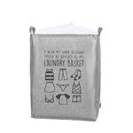 Accurate Collapsible Laundry Bag with Drawstring Closure, Clothes Basket, Durable Waterproof Fabric-Size [52 x 44 x 32 cm]-(GREY)