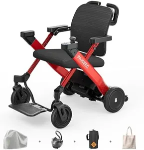 Paiseec Power Wheelchair for Adults with Push-Assist, Foldable Electric Wheelchair with Rollator Mode, 16 Miles Range, Airline Approved, Left Hand Joystick