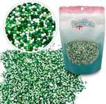 St. Paddy's Pearls | 12 Oz Stand Up Sprinkle Bag | St. Patrick's Day Themed Sprinkle Blend | Mini Sugar Pearls in Green, Lime, and White Colors | Toppings for Cakes, Pastries, and Desserts