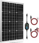 SUNER POWER 12V Solar Panel Kit 50W, High Efficiency 50 Watt Solar Panel + Ultra-Smart 10A MPPT Charge Controller, Solar Battery Trickle Charger Maintainer for Boat Car RV Motorcycle Marine Automotive