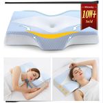 Mkicesky Cervical Support Pillow for Neck Pain Relief, Ergonomic Memory Foam Neck Pillow for Shoulder Pain, Orthopedic Contour Pillow for Sleeping Neck Support, Back Side Sleeper Pillow