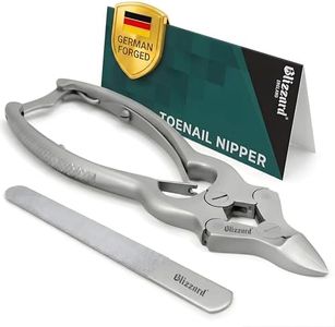 Blizzard Toe Nail Clippers for Thick Nails - Podiatrist Nail Nippers for Seniors - Heavy Duty Cantilever Toenail Clippers for Men - German Forged Podiatry Tool with Toenail File - 15cm Double Spring