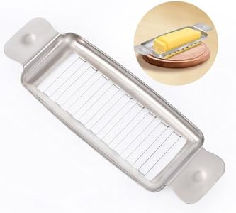 Upgrade Butter & Cheese Slicer, Stainless Steel Multipurpose Cheese Slicer Food Cutter, Ergonomic Handle, 18 Sharp Wires, Butter Slicer Into 1/4 Inch on Average, Suitable for Butter and Block Cheese.