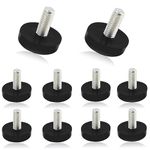 10 Pack Furniture Leveling Feet,Adjustable Thread Furniture Feet Table Legs, Antislip Leveling Feet Screw on Furniture Levelers for Table Cabinets Chairs Bar Stool Desk Dresser Wood Legs(M6)