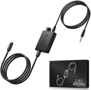 Neoteck 192kHz Digital to Analog Converter with Volume Adjustment,Optical to 3.5mm Converter with Built-in Amplifier Chipset DAC Converter Compatible for 3.5mm Headphones, Computer Speaker and etc.