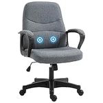 Vinsetto Office Chair with Massager Lumbar, Desk Chair with Adjustable Height, USB Powered, Swivel Wheels, Grey