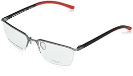 Under Armour Men's UA 5002/G Rectangular Prescription Eyewear Frames, Matte Ruthenium, 57mm, 17mm, Matte Ruthenium/Black/Red