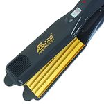 ABS Pro Professional Hair Crimper With 4 X Protection Coating Gold Women's Crimping Styler Machine, culer Gold Coating Electric Hair Styler Corded Crimper
