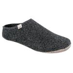 Vollsjö Men Slippers Made Of Felt, House Shoes Dark Gray Shoes For Gentlemen, Comfortable House Footwear, Felt Slippers, Casual Shoes, Home Slippers, Made In The EU, 9, Dark Grey