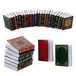 Molain Miniatures Dollhouse Books, Mini Books Dollhouse Accessories 1:12 Miniatures Books Dollhouse Decoration Accessories for Study Room Bedroom Library (24 Pcs)