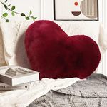 YRXRUS Heart Pillow, Wine Red Heart