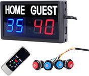 BTBSIGN Score Keeper Portable Led Digital Electronic Scoreboard with Remote for Sports Games Volleyball Table Tennis Baseball Basketball Scoreboards Home Guest (1.8inch)