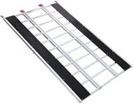 Snowmobile Loading Ramp, 1500Lbs Aluminum Tri-Fold Ramps with Ski Guides for Snowmobile, 85" x 54" Foldable Ramp with Straps for ATV, UTV, Lawn Tractor, Motorcycle, Truck & Trailer
