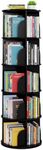 SpaceAid 5 Tier Rotating Bookshelf Tower, Spinning Bookcase Lazy Susan, Revolving 360 Book Shelf Storage Round Carousel, Vertical Rotate Turning Spiral Corner Organizer, Black